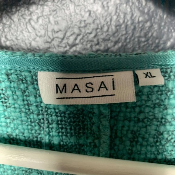 NWT Masai Green Draped Open Front Textured Knit Jacket size XL - Picture 5 of 7